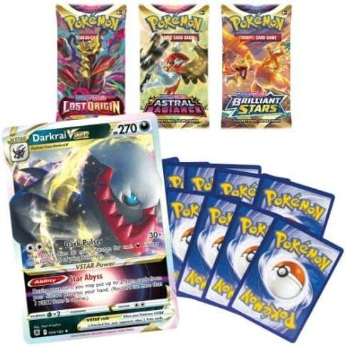 Pokemon TCG VSTAR Premium Collection Box w/Sleeves - 8 Packs Promo Cards (Darkrai VSTAR) in Kuwait