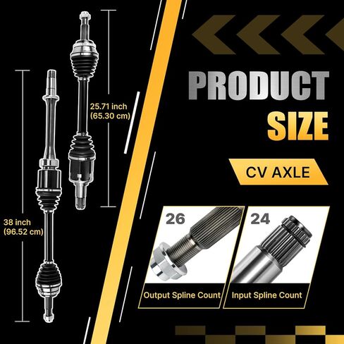 2PCS Front CV Axle Shaft Assembly for Toyota Camry 2012 2013 2014 2015 2016 2017, 2.5L L4 Gas FWD Only, Non-Hybrid, No AWD/4WD & Manual/CVT, 2015 Only Pre 01/2015 Build, OE# 66-5294 66-5410 in Kuwait