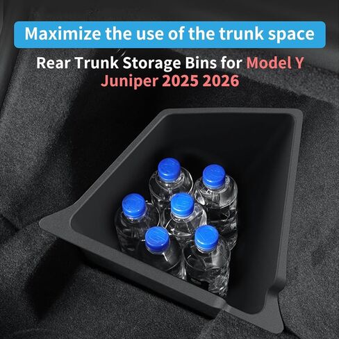 Eonflux 2025 2026 Tesla Model Y Juniper Accessories، صناديق تخزين جانبية منظم صندوق السيارة مع أغطية، منظم تخزين صندوق السيارة الخلفي من طراز Y Juniper، منظم صندوق السيارة لملحقات Tesla Model Y 2026 in Kuwait
