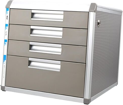 4 Drawer File Cabinet with Lock, Locking Aluminum Cabinet for A4 Letter Size, Under Desk Storage for Office & Home in Kuwait