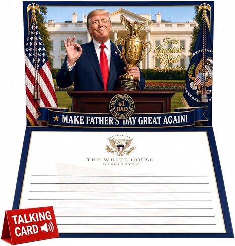 Talking Father’s Day Card with Sound, Funny Patriotic Audio Greeting Card for Dad Husband Grandpa, 35-Second Voice Message, 5x7 Best Dad Gift from Son Daughter Wife in Kuwait