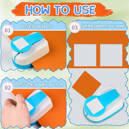 Square Punch Square Hole Punch for Crafts Squares Paper Punches for Crafting Squares Puncher for Scrapbooking 1.5 inch Shape Hole Puncher in Kuwait