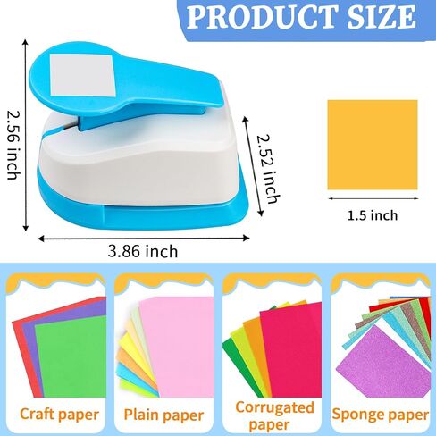 Square Punch Square Hole Punch for Crafts Squares Paper Punches for Crafting Squares Puncher for Scrapbooking 1.5 inch Shape Hole Puncher in Kuwait