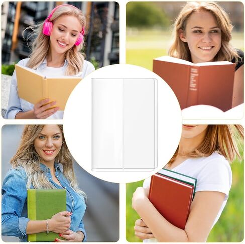 craspire 5 حزمة a5 غطاء واضح مخطط شفاف كم دفتر 8.7x12.7 بوصة البلاستيك مجلة كتاب بولي كلوريد الفينيل مقاوم للماء مستطيل حامي حقيبة الحقائب لمكتب الكتب المدرسية غلاف ورقي غلاف الكتاب عشاق in Kuwait