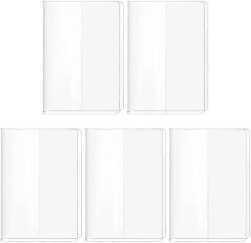 craspire 5 حزمة a5 غطاء واضح مخطط شفاف كم دفتر 8.7x12.7 بوصة البلاستيك مجلة كتاب بولي كلوريد الفينيل مقاوم للماء مستطيل حامي حقيبة الحقائب لمكتب الكتب المدرسية غلاف ورقي غلاف الكتاب عشاق in Kuwait