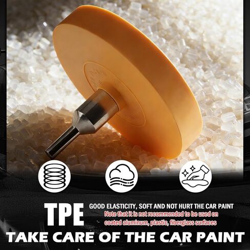 New Car Eraser Wheel for Drill,Non-damaging Car Decal Remover Wheel Kit for Vinyl Tapes with Sticker Remover Tool/Drill Adapter/Blade,Soft Eraser Wheels Adhesive Removers in Kuwait