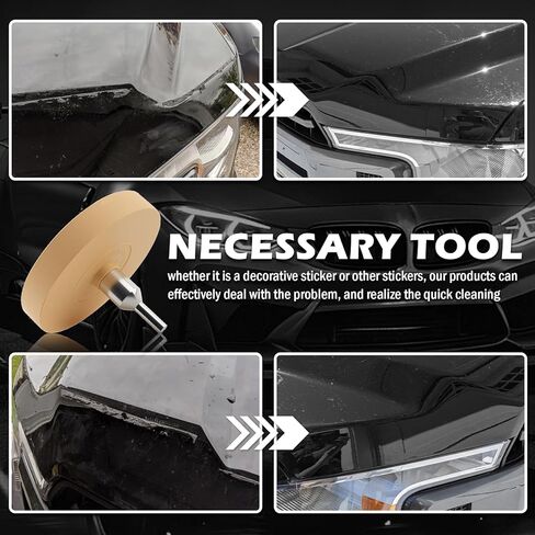 New Car Eraser Wheel for Drill,Non-damaging Car Decal Remover Wheel Kit for Vinyl Tapes with Sticker Remover Tool/Drill Adapter/Blade,Soft Eraser Wheels Adhesive Removers in Kuwait