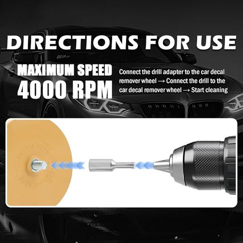 New Car Eraser Wheel for Drill,Non-damaging Car Decal Remover Wheel Kit for Vinyl Tapes with Sticker Remover Tool/Drill Adapter/Blade,Soft Eraser Wheels Adhesive Removers in Kuwait