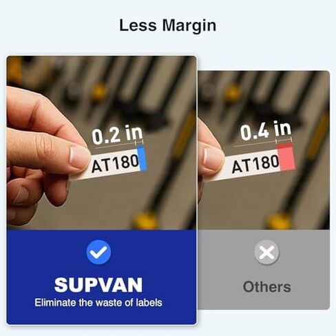 صانع الملصقات SUPVAN E11 مع حقيبة سفر واقية صلبة من النايلون، وبكرتين من الملصقات البيضاء المستمرة وبكرتين من الملصقات البيضاء المقطوعة بالقالب in Kuwait