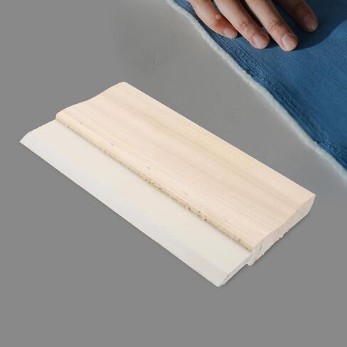 Alipis Wooden Ink Scraper Rubber Blade Screen Printing Squeegee for Textile and Graphic Applications Wear-Resistant Handheld Scraper with Rounded Corners in Kuwait