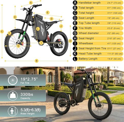 دراجة نارية كهربائية Freego X3 للبالغين، دراجة ترابية كهربائية 8000 وات (الذروة) محرك 72 فولت/50 أمبير، بطارية قابلة للإزالة، دراجة جبلية كهربائية للطرق الوعرة 56 ميل في الساعة، عزم دوران 230 نيوتن متر، فرامل هيدروليكية كاملة التعليق in Kuwait