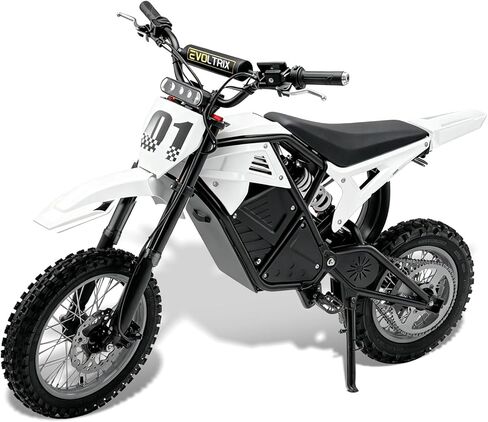 Evoltrix Electric Dirt Bike for Adults & Teens, 3500W Peak Motor, 48V 23Ah Battery, 38MPH Max Speed, 45 Miles Range, Off-Road E Dirt Bike with Hydraulic Brakes, Dual Suspension & 14"/12" Fat Tires in Kuwait