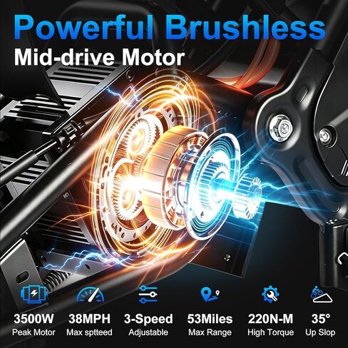Evoltrix Electric Dirt Bike for Adults & Teens, 3500W Peak Motor, 48V 23Ah Battery, 38MPH Max Speed, 45 Miles Range, Off-Road E Dirt Bike with Hydraulic Brakes, Dual Suspension & 14"/12" Fat Tires in Kuwait