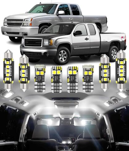 BMT xms Car Interior LED Light Replacement for GMC Sierra/Chevrolet Silverado 1999-2006,6000K Super Bright Interior Light Bulbs Package, 14pcs in Kuwait