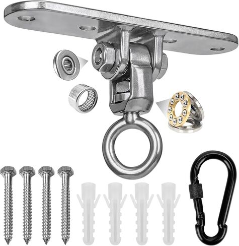 Heavy Duty Swing Hanger with Threaded Buckle 800 LBS Capacity 360+180 Full Swivel Stainless Steel Hammock Hanger Durable Hardware Accessories for Porch, Playground, Yoga, Heavy Bag in Kuwait
