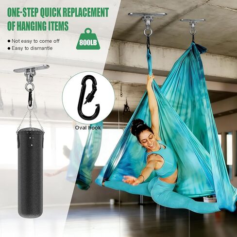 Heavy Duty Swing Hanger with Threaded Buckle 800 LBS Capacity 360+180 Full Swivel Stainless Steel Hammock Hanger Durable Hardware Accessories for Porch, Playground, Yoga, Heavy Bag in Kuwait