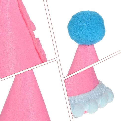 10 Pack Party Hats for Stuffed Animals, Mini Party Hats for Stuffed Animals Adjustable Birthday Hat Cone with Pom Poms Small Dogs, Cats, Kittens, Holiday Birthday Costume Accessories in Kuwait