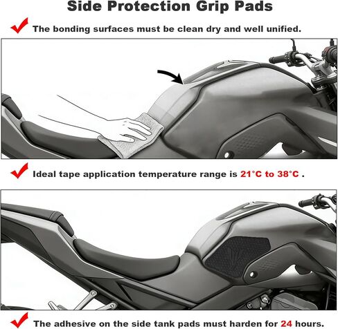 for Yamaha FZ-07 MT-07 mt07 2021 2022 2023 2024 Side Fuel Tank Pad Protector Stickers Decal Gas Knee Grip Traction Pad in Kuwait