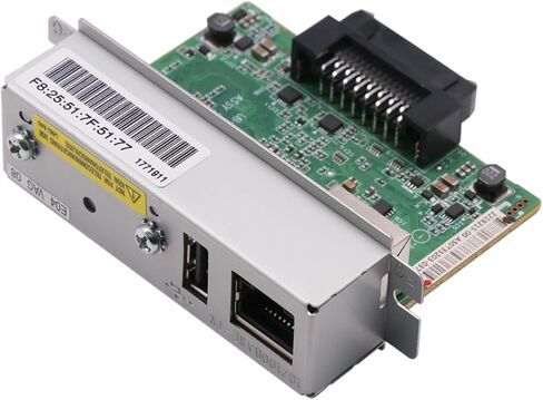لوحة واجهة إيثرنت UB-E04 من BestParts مع منفذ USB، متوافقة مع طابعات إيصالات Epson TM-T88V، T88IV، U220، H2000، H6000 POS in Kuwait