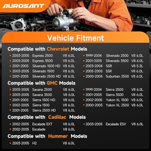 بداية متوافقة مع 1999-2005 Chevy Silverado 1500 HD 2500 3500 6.0 L V8، 03-05 Express 2500 3500، 02-05 Cadillac Escalade، 00-05 GMC Sierra 1500 HD 2500 3500 Yukon Savana Rplacement for 6492N in Kuwait