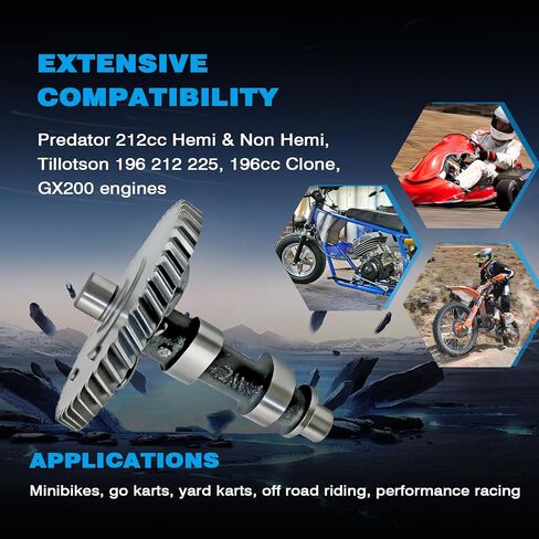 عمود الحدبات .265 للمفترس 212cc Hemi Non-Hemi 196cc Clone GX200 Tillotson 196 212 225 أجزاء محرك Minibike Go Kart الأداء in Kuwait