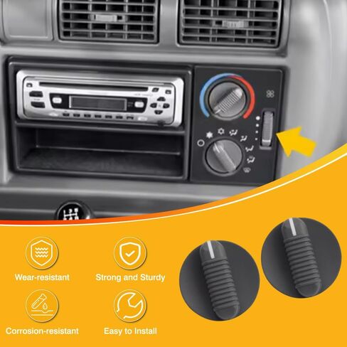 مقبض التحكم في المناخ من Riloer، مقبض مفتاح التحكم في تكييف الهواء HVAC زر استبدال F87Z18549AB، YF-8831، متوافق مع شيفروليه بليزر 1995-1997، قطعتان in Kuwait