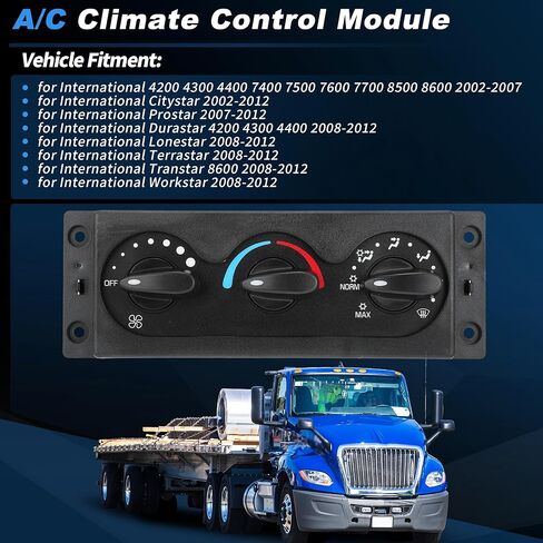 A/C Heater Climate Control Module Switch Panel for International 4200 4300 4400 7400 7500 7600 7700 8500 8600 Citystar Prostar Durastar Lonestar Terrastar Transtar Workstar in Kuwait