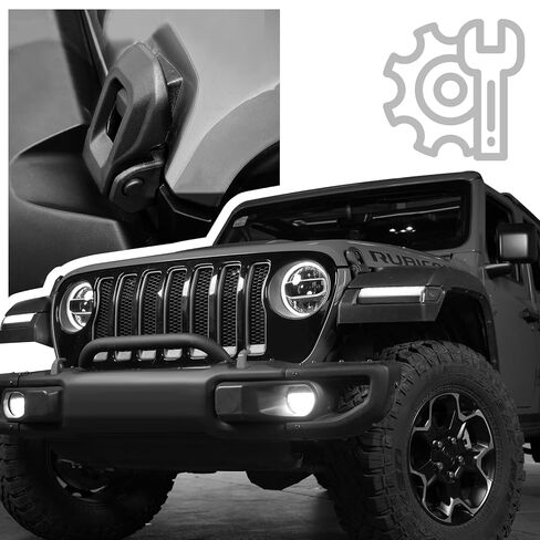 مزلاج قفل غطاء المحرك لسيارة Jeep Wrangler JL JLU 2018-2025 & Gladiator JT 2020+ 2/4 باب، ملحقات مزلاج قفل غطاء المحرك المضاد للسرقة، مزلاج قفل غطاء الألومنيوم 2025 2024 2023 2022 2021 2020، قطعتان in Kuwait