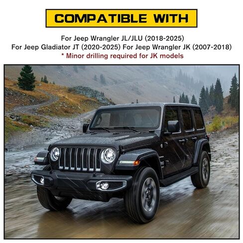 مزلاج قفل غطاء المحرك لسيارة Jeep Wrangler JL JLU 2018-2025 & Gladiator JT 2020+ 2/4 باب، ملحقات مزلاج قفل غطاء المحرك المضاد للسرقة، مزلاج قفل غطاء الألومنيوم 2025 2024 2023 2022 2021 2020، قطعتان in Kuwait