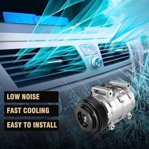 A/C Compressor with Clutch Compatible with Dodge Grand Caravan 2011-2020, Journey 2011-2019, Avenger 2011-2014, for Chrysler Town & Country 2011-2016,for Chrysler 200, Ram C/V, CO 30015C, 98320 in Kuwait