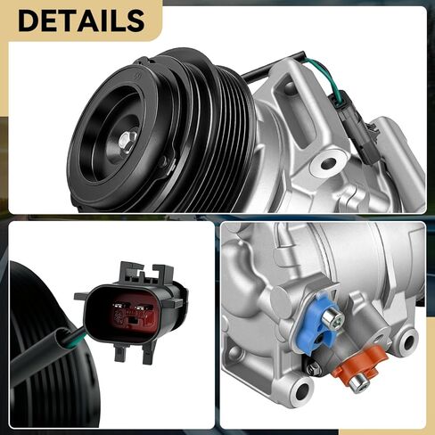 A/C Compressor with Clutch Compatible with Dodge Grand Caravan 2011-2020, Journey 2011-2019, Avenger 2011-2014, for Chrysler Town & Country 2011-2016,for Chrysler 200, Ram C/V, CO 30015C, 98320 in Kuwait