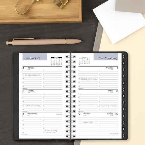 AT-A-GLANCE 2027 مخطط كتاب المواعيد، أسبوعيًا، 3.5 × 6 بوصة، حجم الجيب، كل ساعة، DayMinder، أسود (G2500027) in Kuwait
