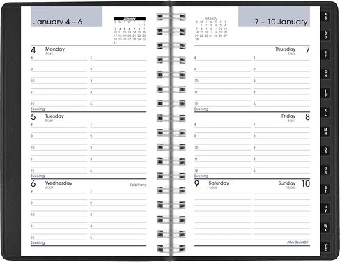 AT-A-GLANCE 2027 مخطط كتاب المواعيد، أسبوعيًا، 3.5 × 6 بوصة، حجم الجيب، كل ساعة، DayMinder، أسود (G2500027) in Kuwait