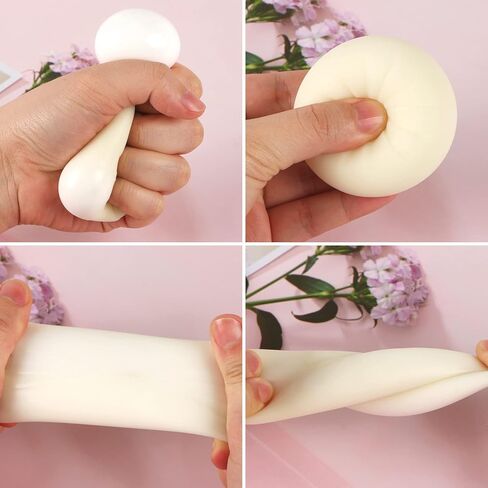 4 PCS Colorful Dumpling Stress Balls,Squishes Dough Fidget Sensory Dumplings,Simulation Food Squishies Bun with Steamer Stretchy Stress Relief Tools in Kuwait
