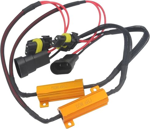 2x 50w 6 Ohm 9006 HB4 Load Resistor Resistance Wiring Harness For Daytime Running Fog Light HeadLight Error Warning Canceller in Kuwait