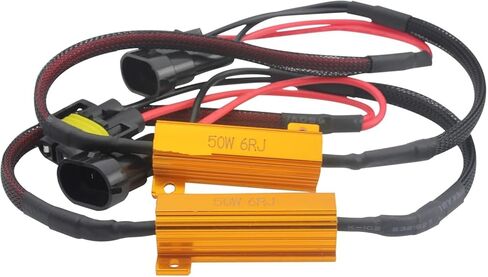 2x 50w 6 Ohm 9006 HB4 Load Resistor Resistance Wiring Harness For Daytime Running Fog Light HeadLight Error Warning Canceller in Kuwait