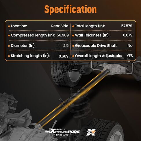مجموعة عمود الدفع الخلفي Maxpeedingrods 57.579 بوصة لسيارات BMW 525xi 530xi 528i 535i 2006-2010 AWD Auto Trans استبدال #26107557158 in Kuwait