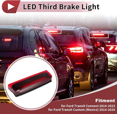923-299 مصباح فرامل LED ثالث لسيارة Ford Transit Connect 2014-2023 DT1Z-13A613-A مصباح إيقاف مثبت عالي أحمر ثالث لسيارة Ford Transit مخصص خلفي مركزي ضوء فرامل عالي المستوى DT1Z13A613A in Kuwait