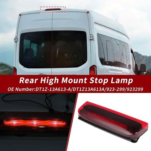923-299 مصباح فرامل LED ثالث لسيارة Ford Transit Connect 2014-2023 DT1Z-13A613-A مصباح إيقاف مثبت عالي أحمر ثالث لسيارة Ford Transit مخصص خلفي مركزي ضوء فرامل عالي المستوى DT1Z13A613A in Kuwait