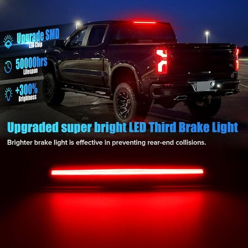 LED Third Brake Light Compatible with Silverado Sierra 1500 2019-2026 2500HD 3500HD 2020-2026 Silverado 1500LD/Sierra1500 Limited 2022 3rd Brake Cargo Lamp Clear Lens（Fits Without Camera Only） in Kuwait