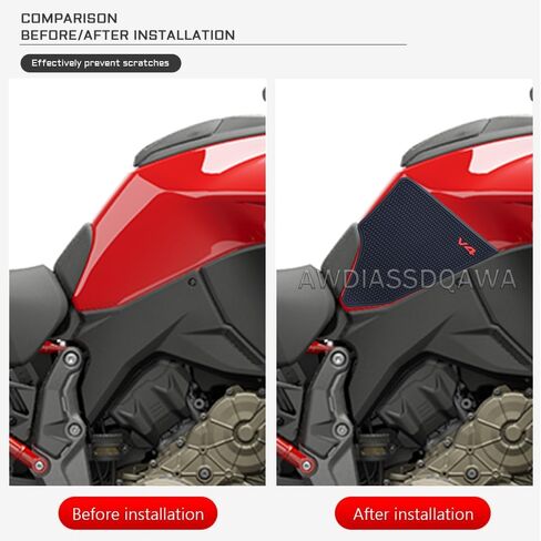 ملحقات الدراجة النارية وسادة خزان الوقود الجانبية لـ Ducati Multistrada V4 S V4S RS 2021-2025 وسادات الخزان ملصقات واقية لمقبض الركبة بالغاز وسادة تثبيت مطاط PVC باللون الأسود in Kuwait