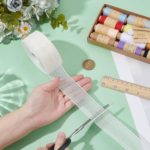 BENECREAT 10.9Yard Fishbone Hem Tape, 1.38inch Wide White Fishbone Lining Hem Tape for Wedding Dresses Suits Jeans Hemming Garment Decoration in Kuwait