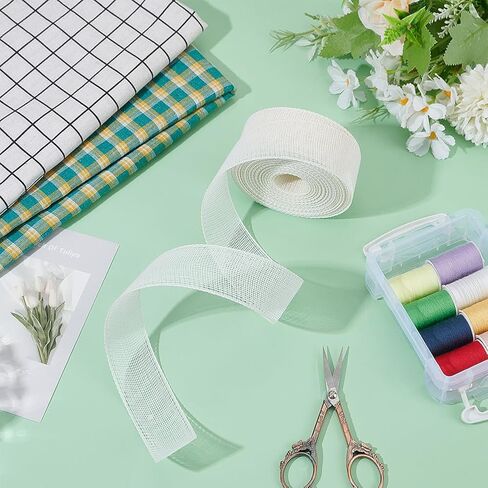 BENECREAT 10.9Yard Fishbone Hem Tape, 1.38inch Wide White Fishbone Lining Hem Tape for Wedding Dresses Suits Jeans Hemming Garment Decoration in Kuwait