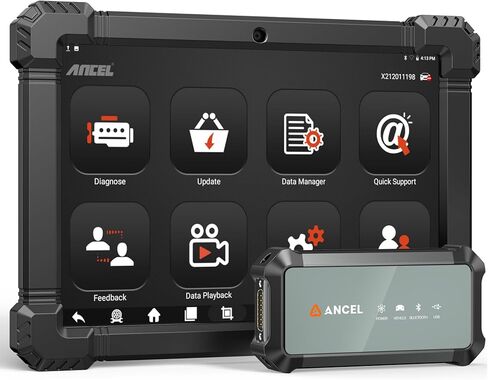 ANCEL X7HD PRO 10.1 بوصة ماسح ضوئي للشاحنات الثقيلة، أداة تشخيص ديزل كاملة النظام مع DPF Regen، 42+ إعادة تعيين، اختبار ثنائي الاتجاه ونشط، ترميز ECU، ماسح ضوئي HDOBD/OBD2 لشاحنات الديزل - رمادي in Kuwait