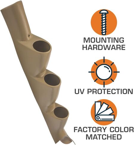 جراب قياس عمود ثلاثي GlowShift Tan متوافق مع Ford Super Duty F-250 F-350 6.7L Power Stroke 2011-2016 - لون المصنع مطابق - بلاستيك ABS - حوامل (3) مقاييس 2-1/16 بوصة (52 مم) in Kuwait