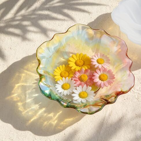 Resin Molds for Bowl, 5.1 x 1.8 inches Silicone Bowl Mold, Flower Silicone Tray Molds for Resin, Epoxy Resin Containers Molds for DIY Jewelry Holder Trinket Container Candle Vessel Holder in Kuwait