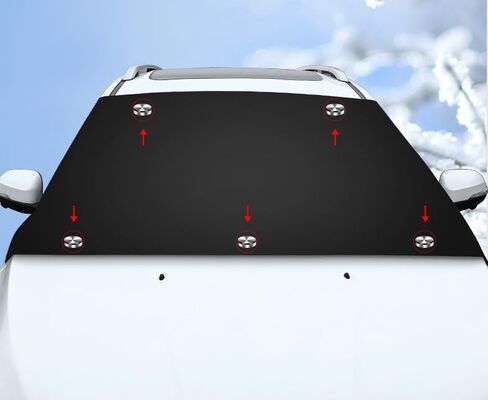Sun Protector for Car Windshield, (65 x 43 inches) Automotive Exterior Accessories Windshield Cover Snow Ice Hail Protector Car Cover Oxford Fabric Heat & Sag-Proof Windshield Frost Cover in Kuwait