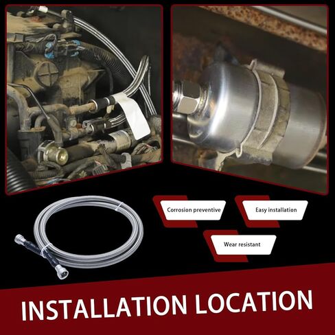 Fuel Line kit Compatible With GMC Sierra | Chevy Silverado 1500 2500 3500 1999 2000 2001 2002 2003 Gas Stainless Steel Braided Fuel Hose Set,Replace 819-840 in Kuwait