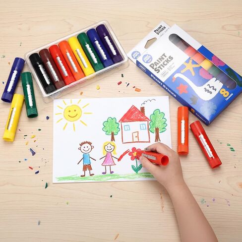 24 Sets Tempera Paint Sticks 192 Pcs 8 Colors Washable Quick Drying Art Solid Tempera Paint Stick Bulk Crafts Supplies in Kuwait