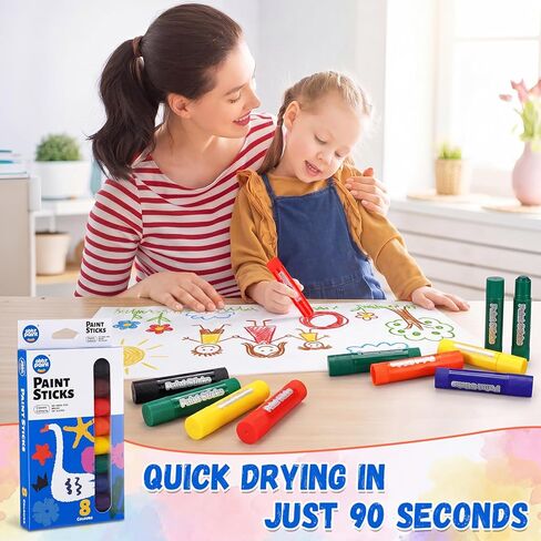 24 Sets Tempera Paint Sticks 192 Pcs 8 Colors Washable Quick Drying Art Solid Tempera Paint Stick Bulk Crafts Supplies in Kuwait